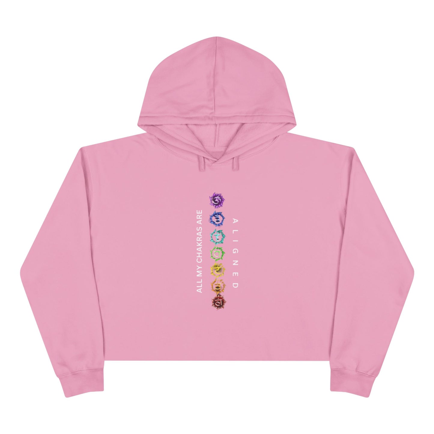 Chakra Alignment Crop Hoodie - Spiritual Gift for Yoga Lovers, Meditation, Affirmation Apparel, Cozy Layer for Self-Care