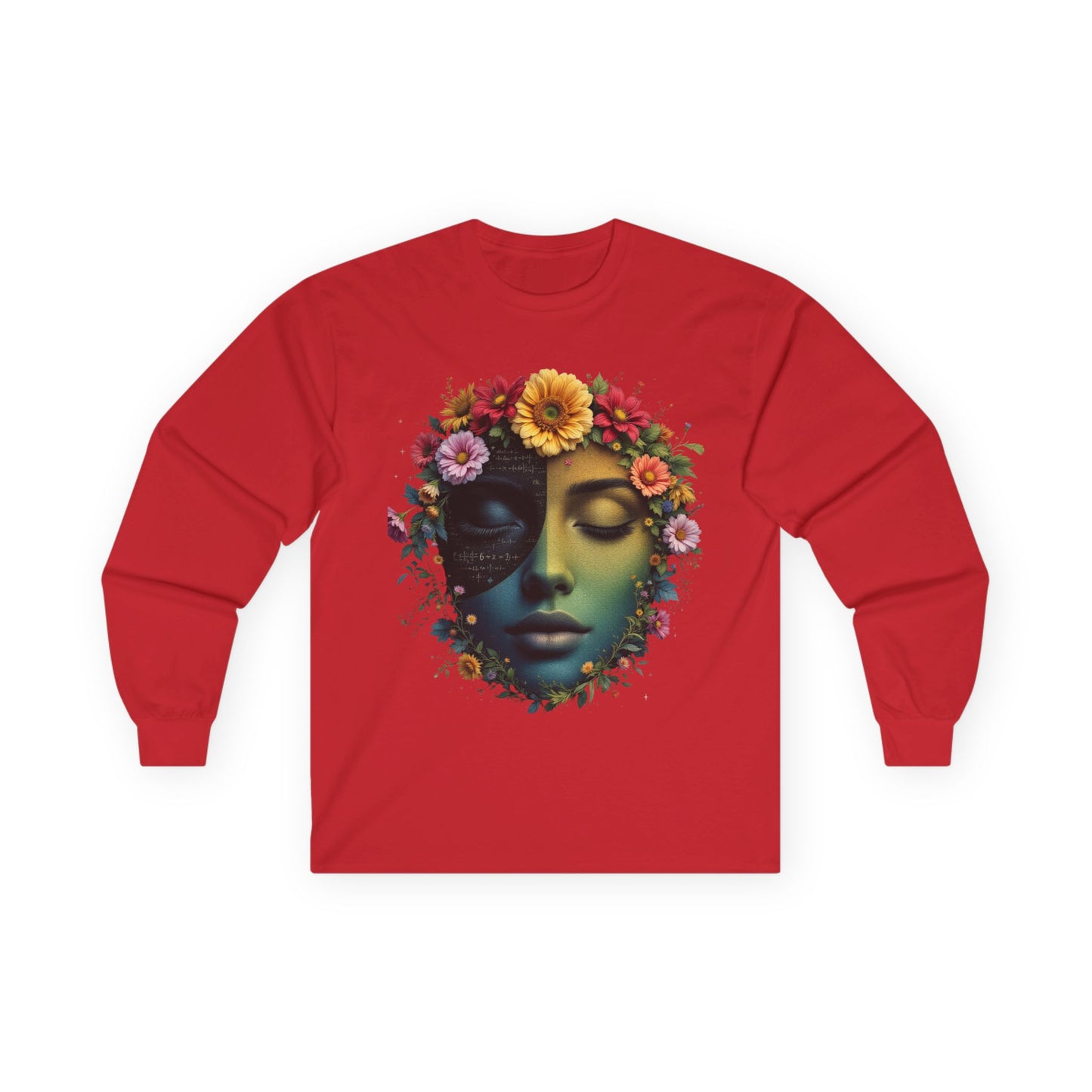 Floral Serenity Long Sleeve Tee - Relaxed Style, Unisex Apparel, Gift for Nature Lovers, Bohemian Vibe, Perfect for Spring