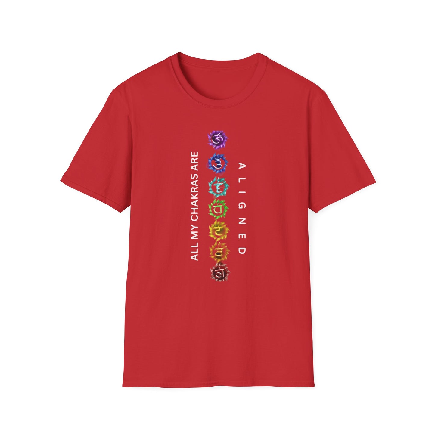 All My Chakras Are Aligned 100% Cotton T-Shirt: Unisex Softstyle Tee for Wellness, Yoga, Meditation, Spiritual Gifts, Mindfulness Apparel