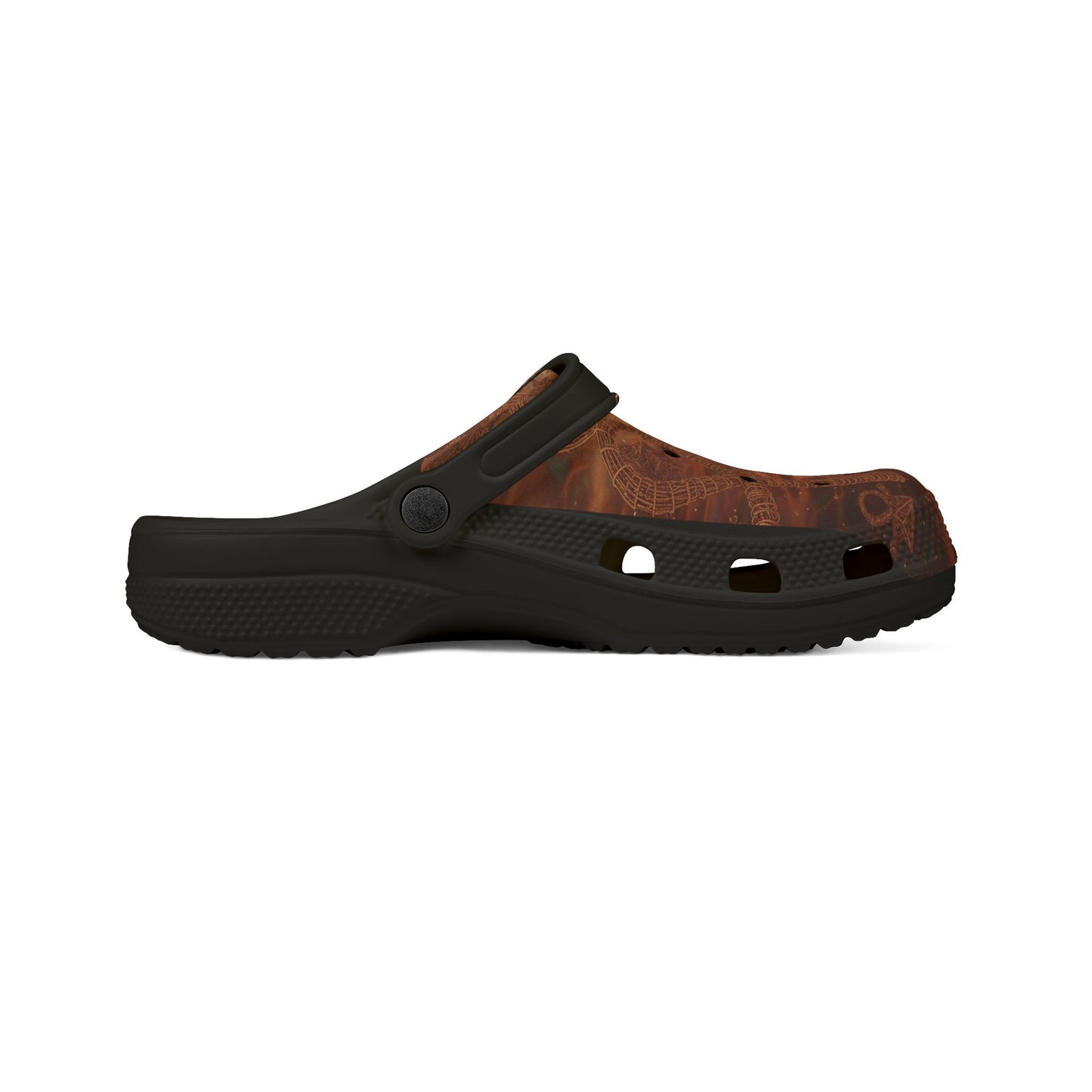 WKE WRLD Copper Inspired Crocs, Printed Comfort Shoes, Summer Footwear, Lounge Clogs, Gift for Her, Outdoor Footwear