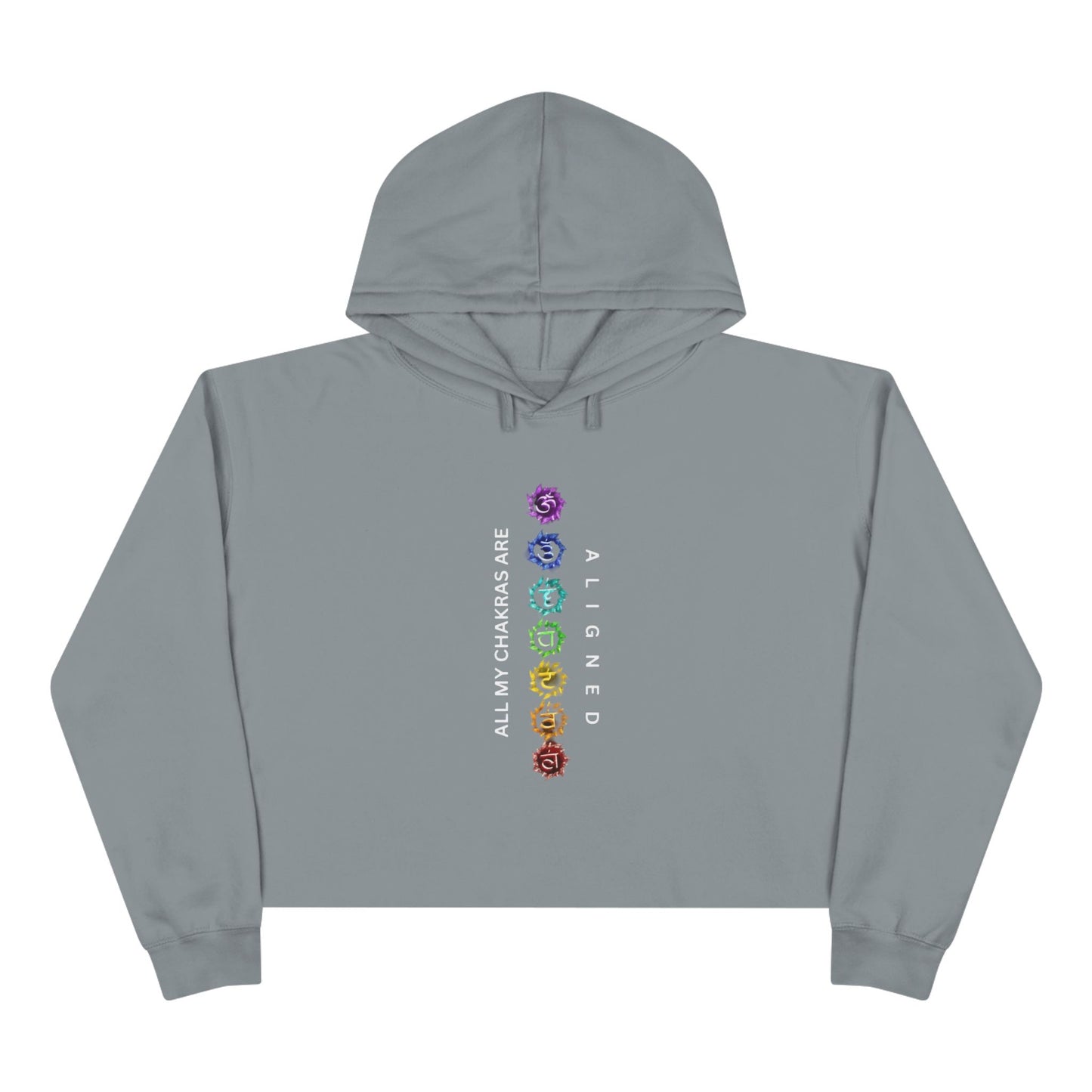 Chakra Alignment Crop Hoodie - Spiritual Gift for Yoga Lovers, Meditation, Affirmation Apparel, Cozy Layer for Self-Care