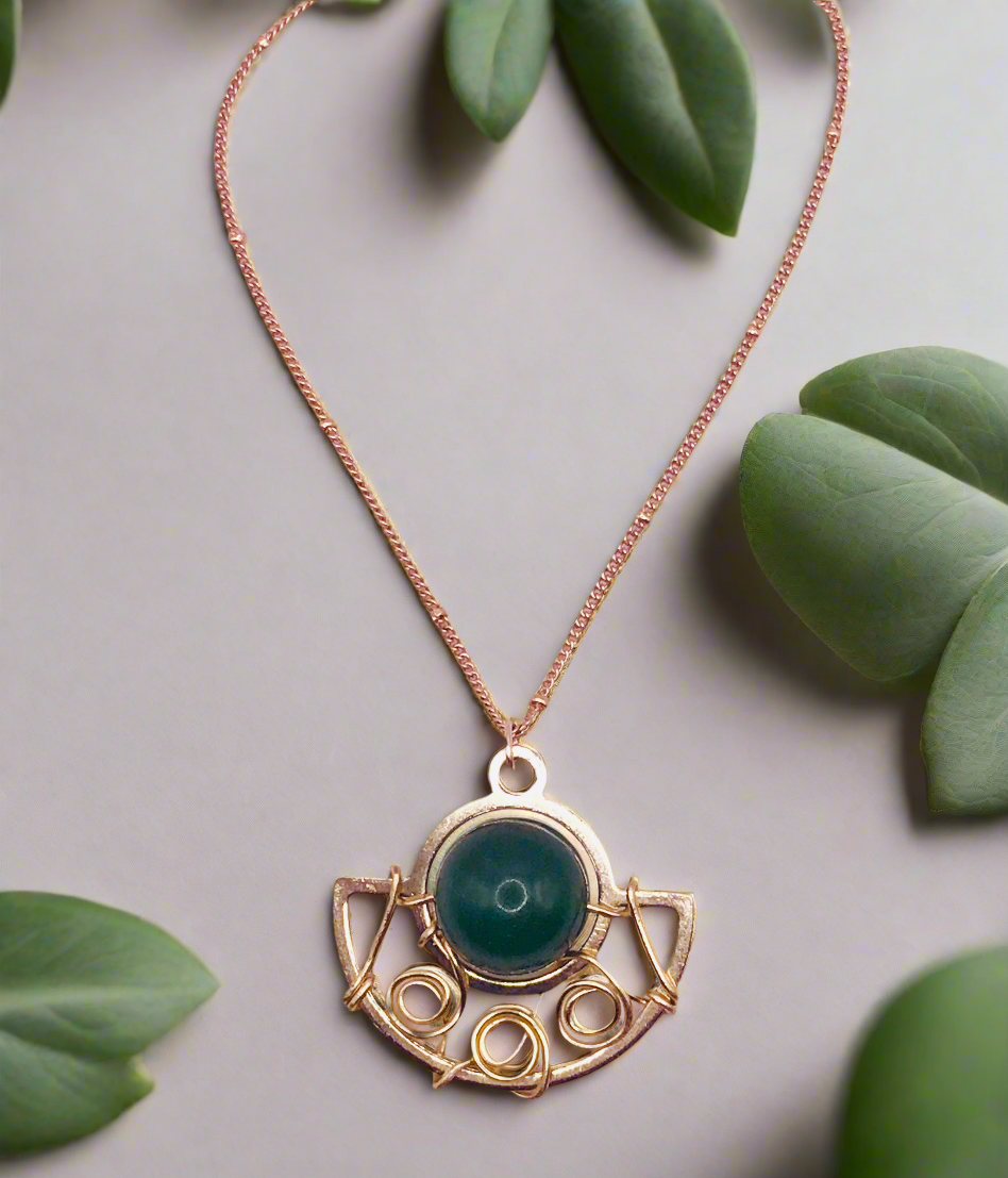 Dainty Gold Jade Necklace