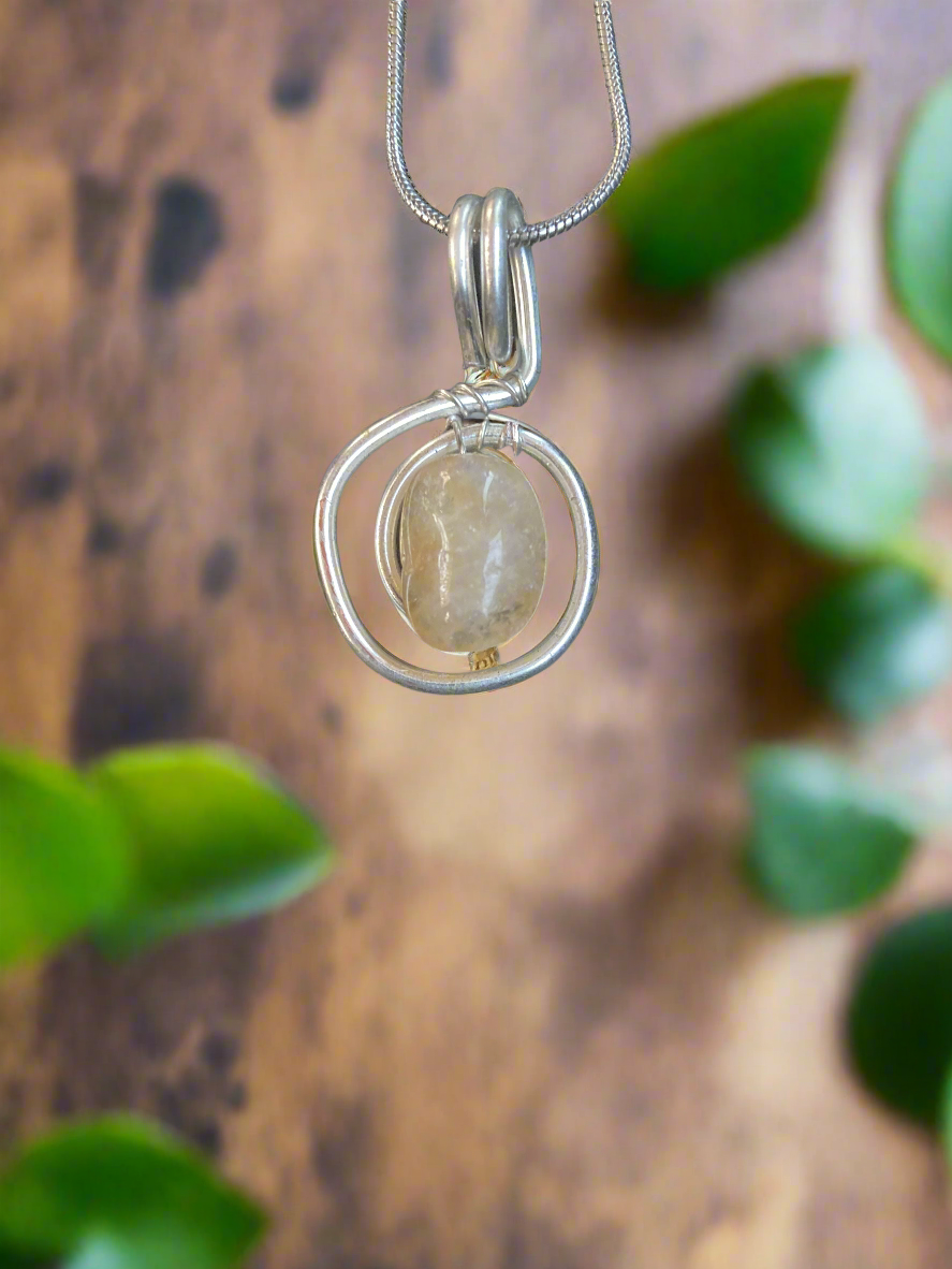 Dainty Crystal and Spiral Necklace design #2