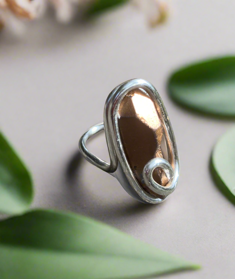 Yvng Gahd inspired Silver Plated Copper Quartz Ring
