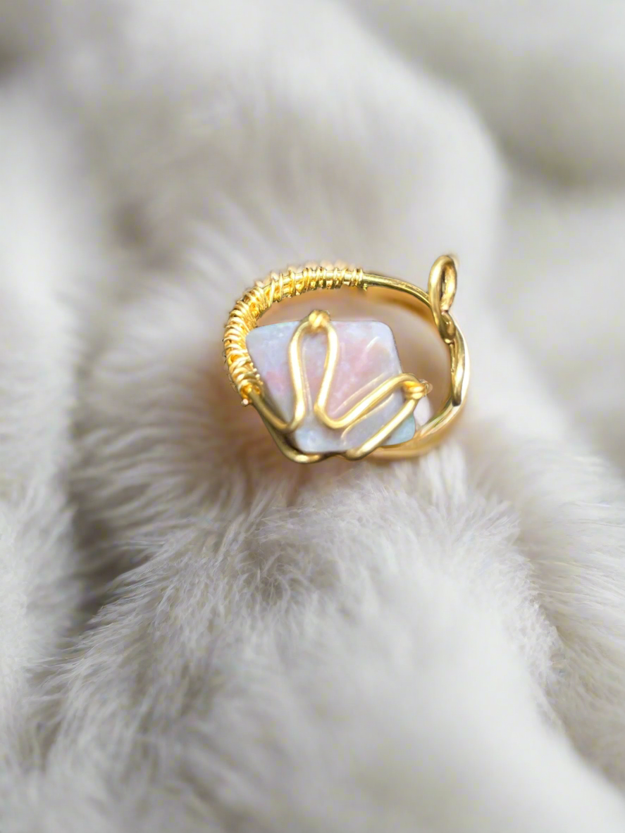 iamevibez Custom Wire Wrapped adjustable Pyramid Ring