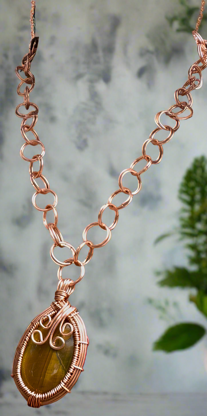 iamevibez Custom Tigers Eye & 2s Link Necklace
