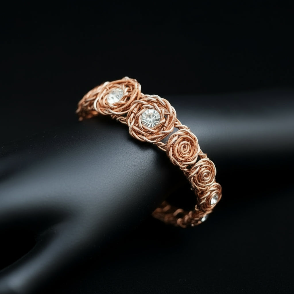 Iamevibez Custom Wire Wrapped Copper Moissanite Bracelet