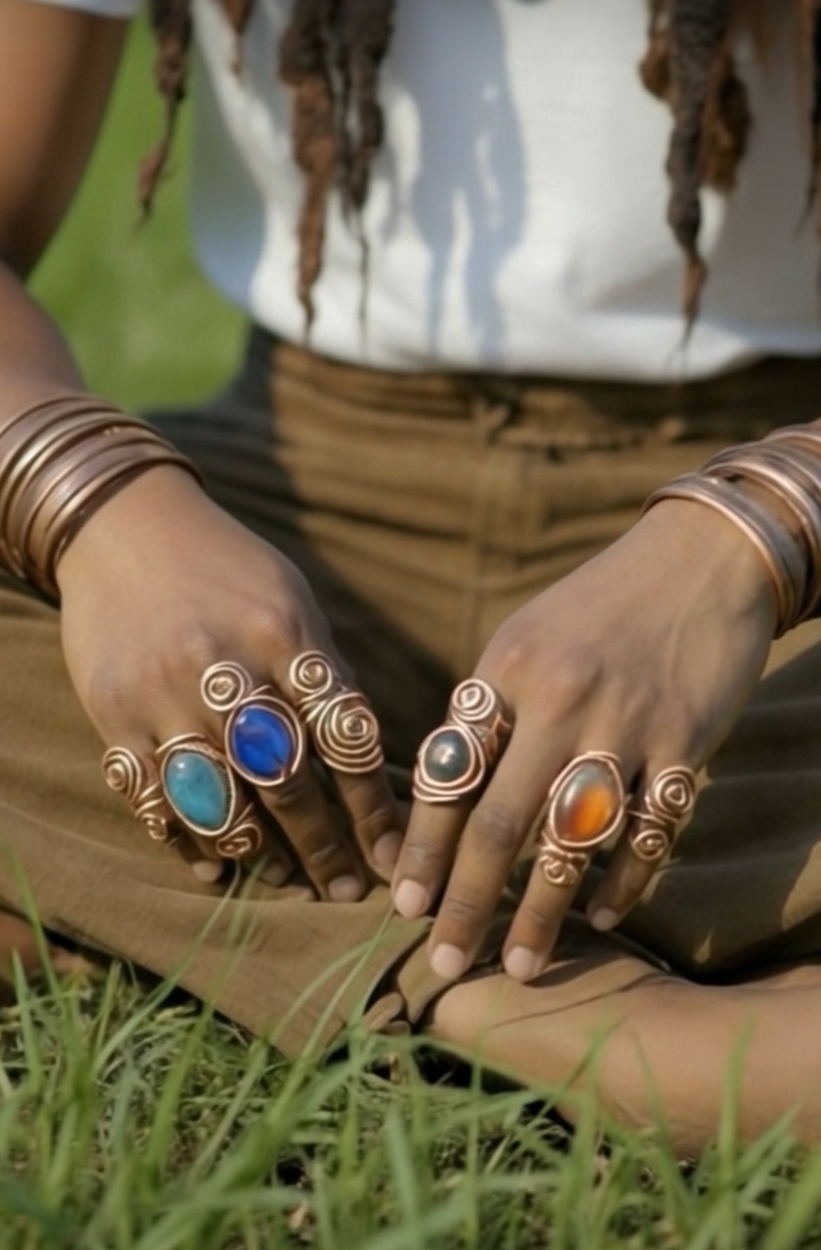 iamevibez Custom Wire Wrapped Agate Ring