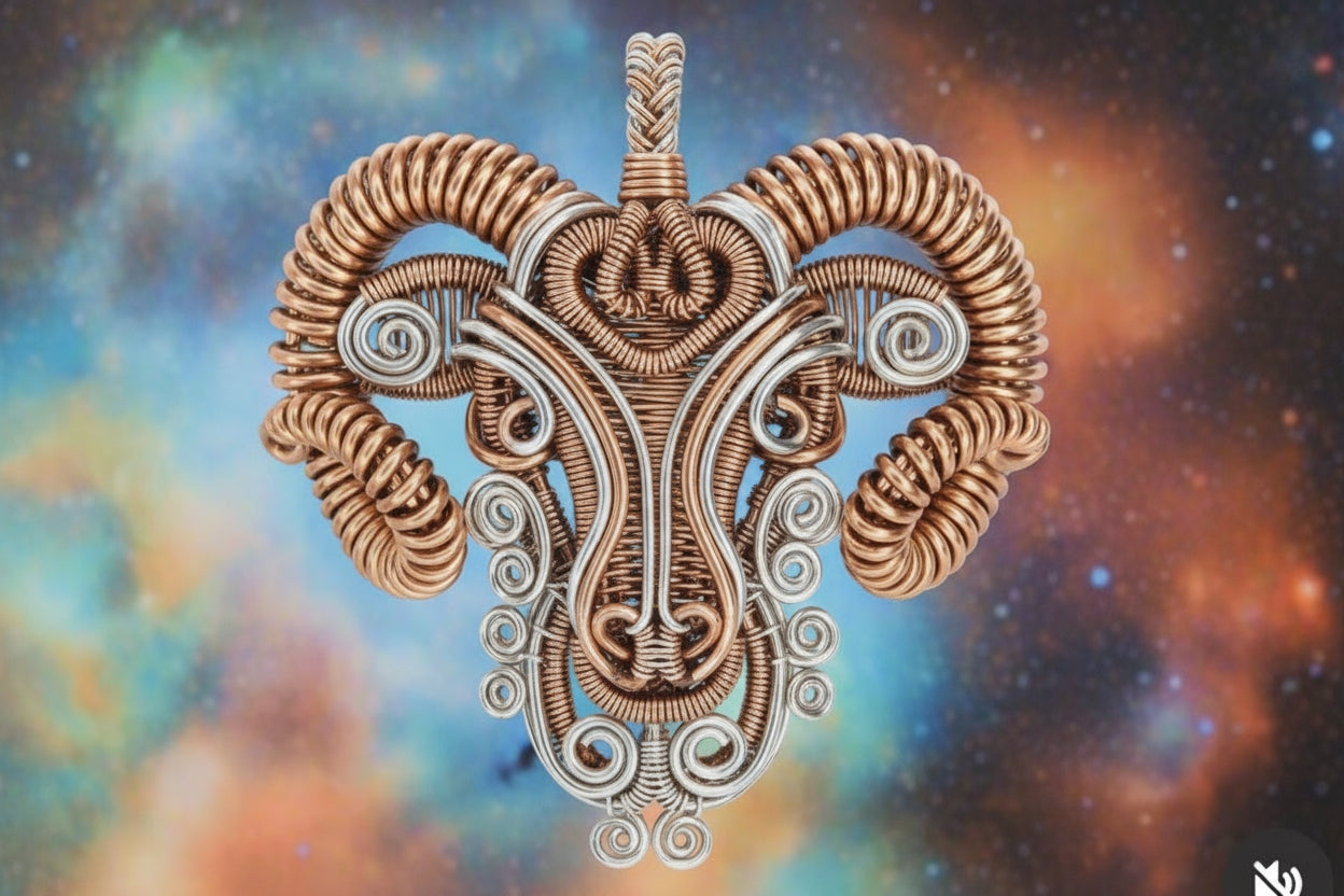 iamevibez Pure Copper Wire Wrapped Zodiac / Horoscope Sign Necklace