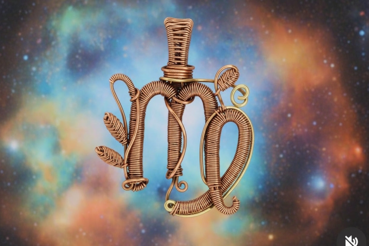 iamevibez Pure Copper Wire Wrapped Zodiac / Horoscope Sign Necklace