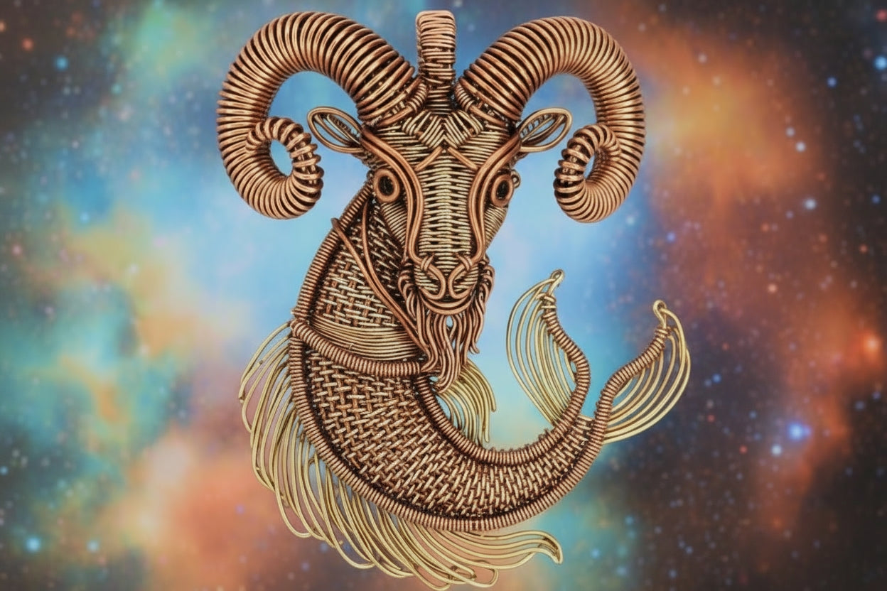 iamevibez Pure Copper Wire Wrapped Zodiac / Horoscope Sign Necklace