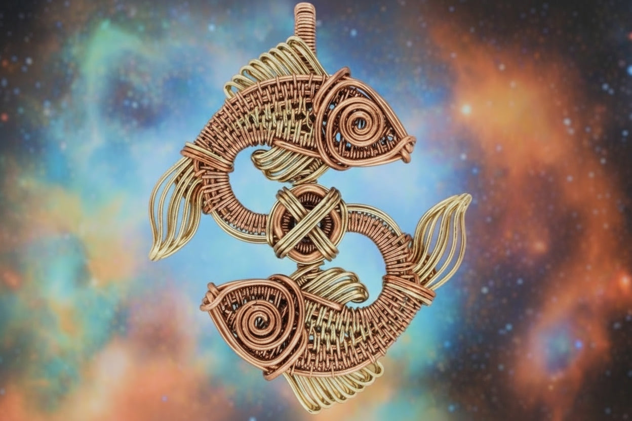 iamevibez Pure Copper Wire Wrapped Zodiac / Horoscope Sign Necklace