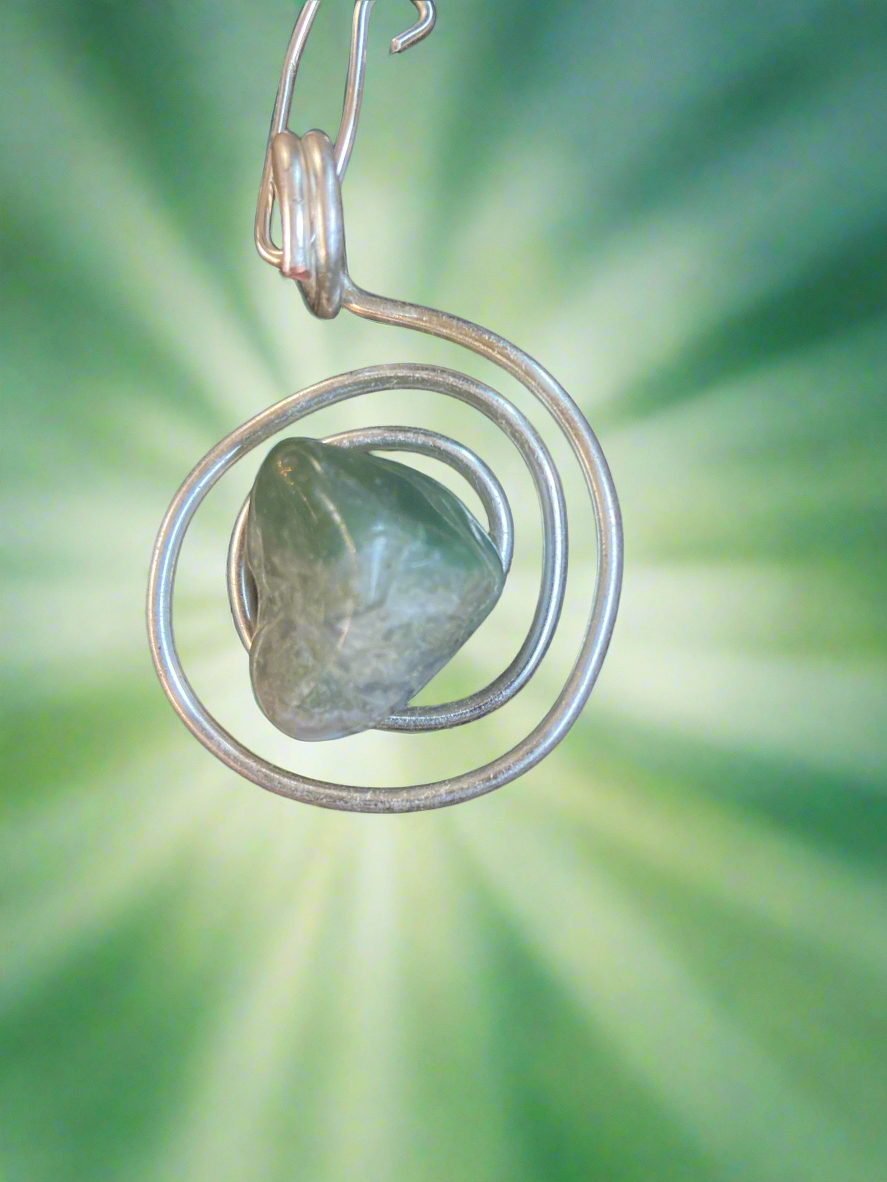 Dainty Crystal and Spiral Necklace design #2