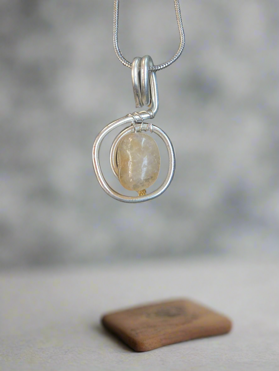 Dainty Crystal and Spiral Necklace design #2