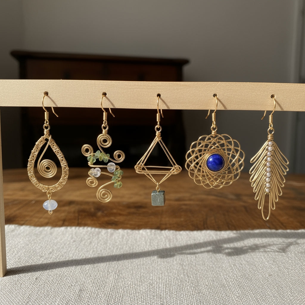 Earrings and cuffs