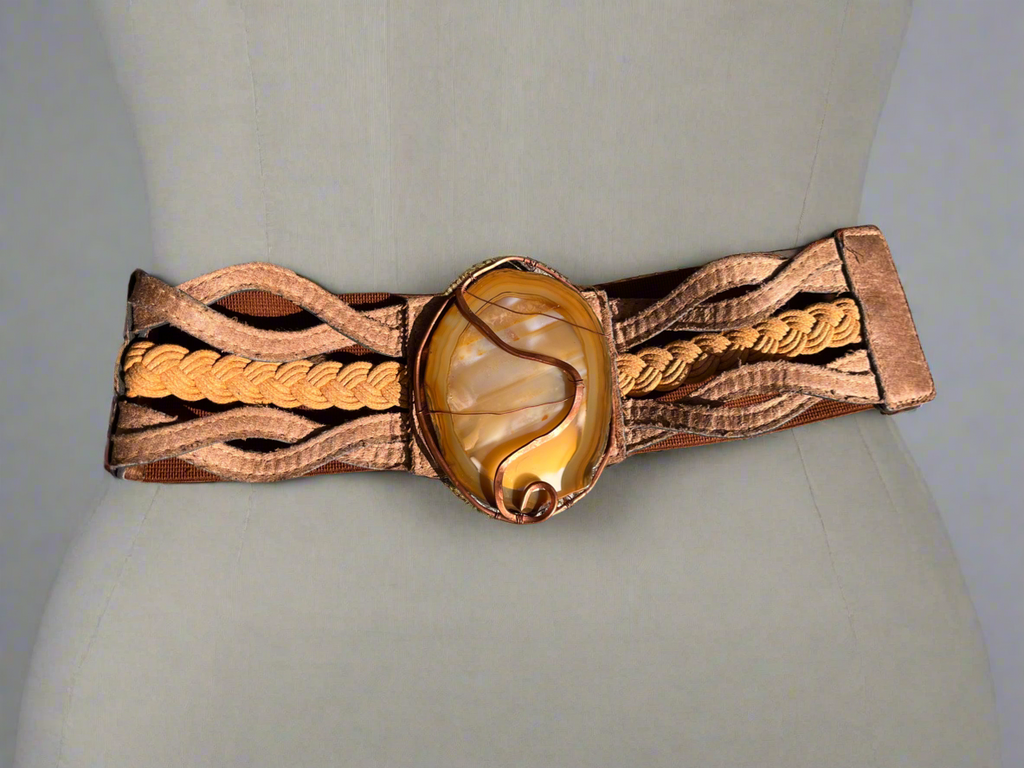 iamevibez Custom copper/Agate Adjustable Belt