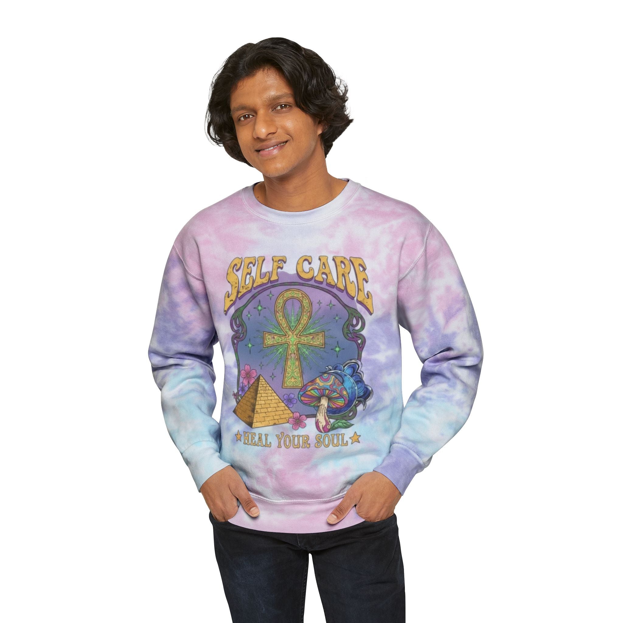 Self Care Dyed Sweatshirt - Heal Your Soul