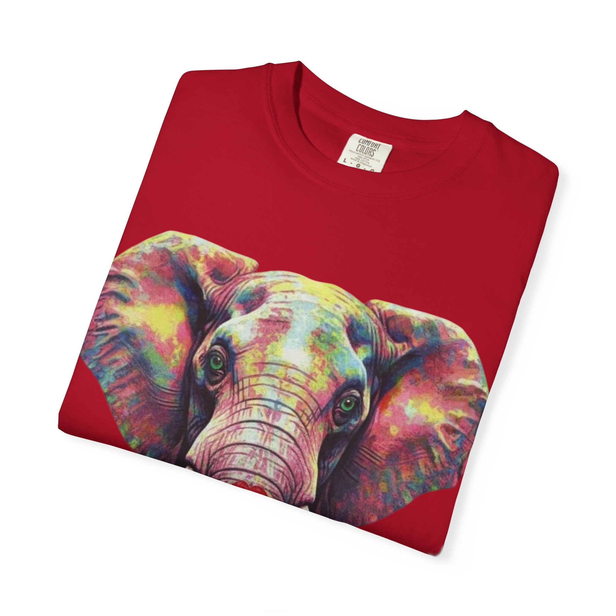 Wild Life Elephant Portrait T-Shirt — Colorful Retro Primate Graphic Tee