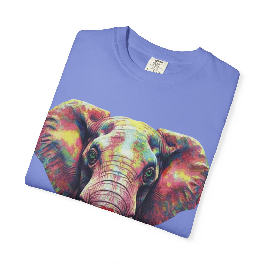 Wild Life Elephant Portrait T-Shirt — Colorful Retro Primate Graphic Tee