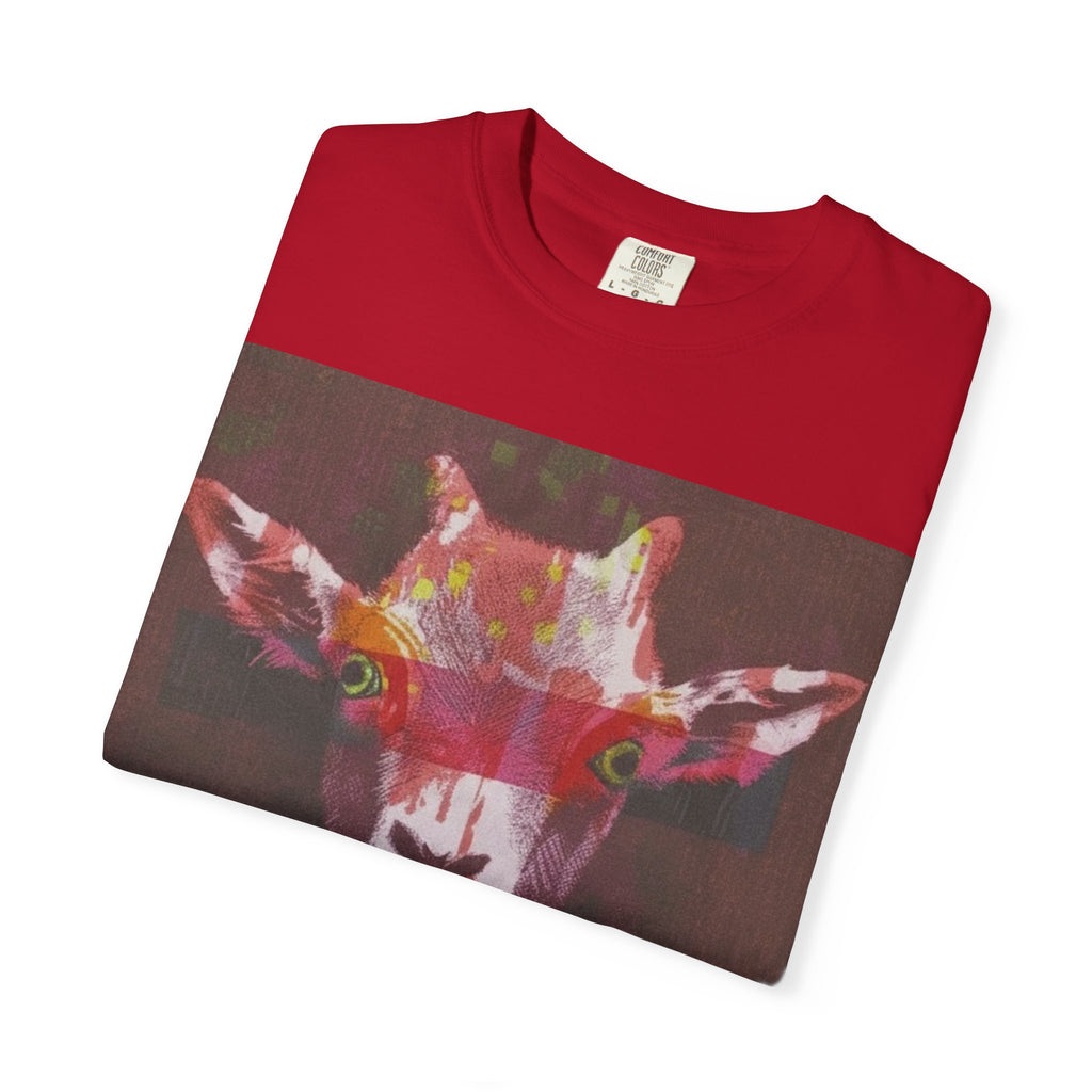 Wild Life Goat Portrait T-Shirt — Colorful Retro Primate Graphic Tee