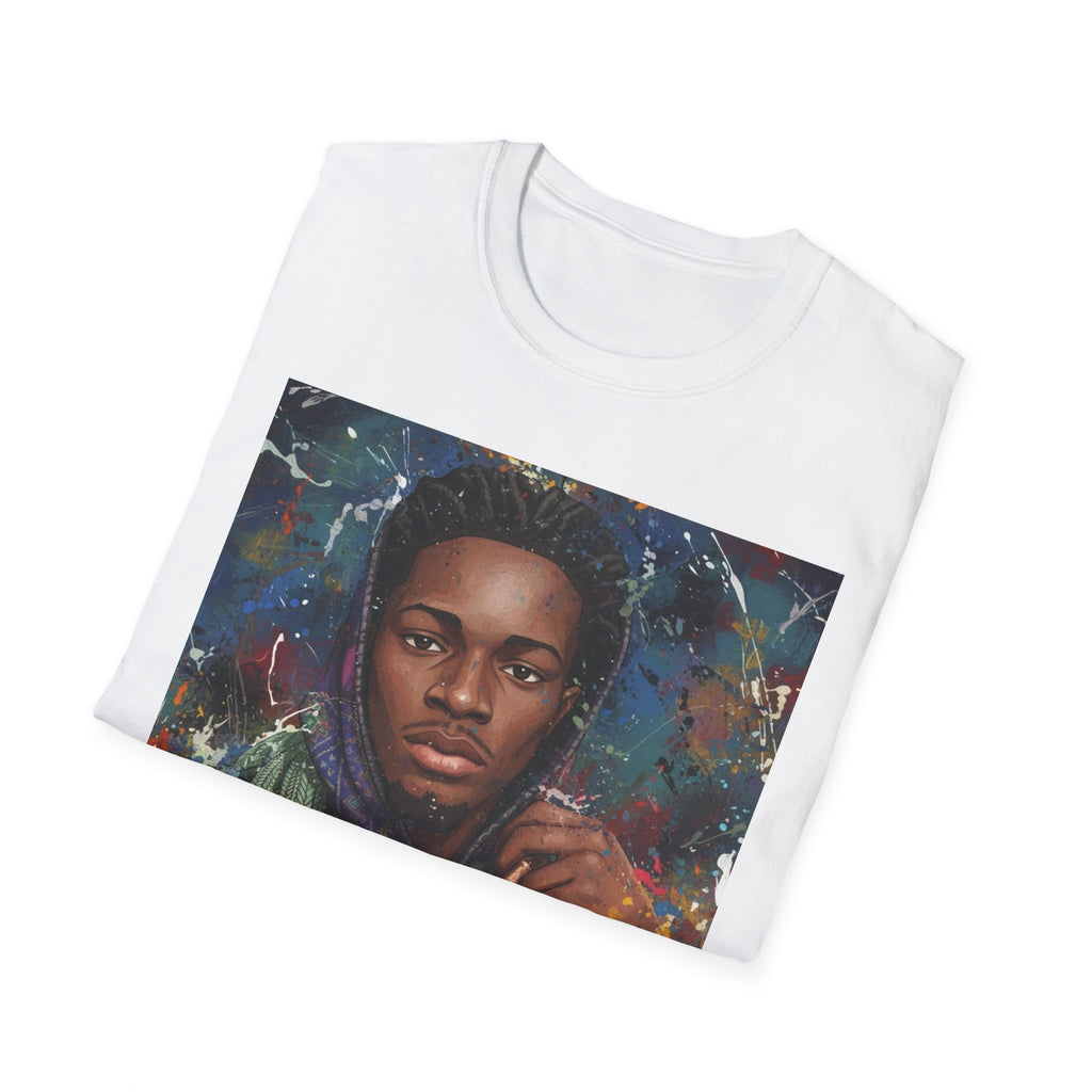 Arcaze Portrait T‑Shirt — Cosmic Musician Artwork