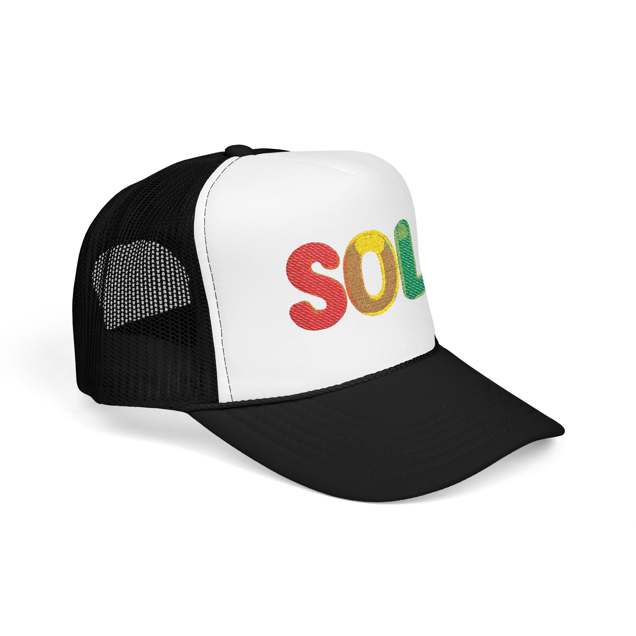 Colorful 'SOL' Foam Trucker Hat for Summer Fun