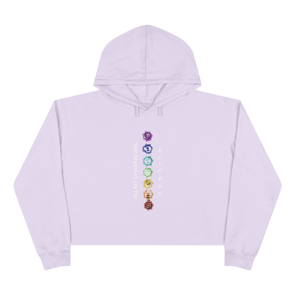 Chakra Alignment Crop Hoodie - Spiritual Gift for Yoga Lovers, Meditation, Affirmation Apparel, Cozy Layer for Self-Care