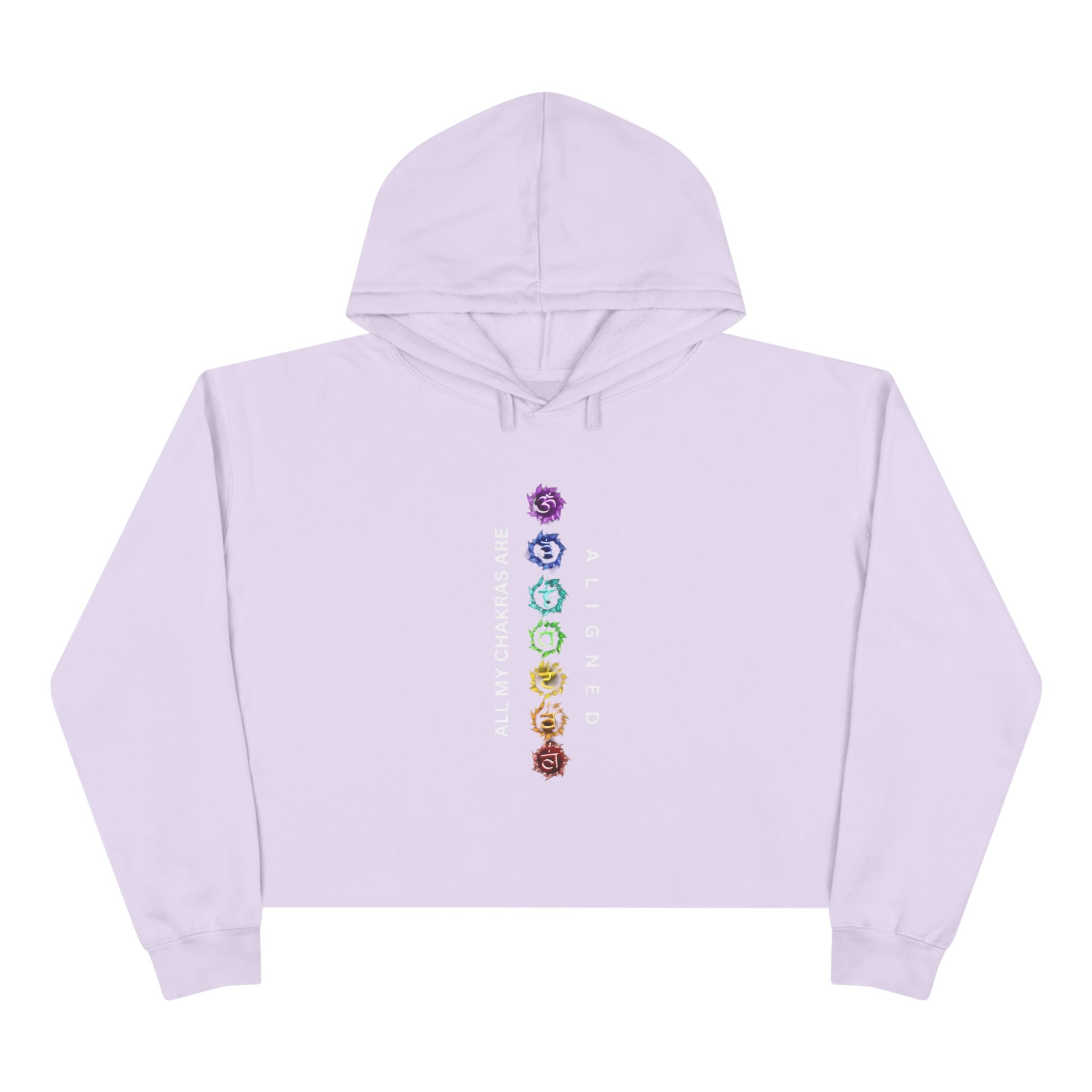 Chakra Alignment Crop Hoodie - Spiritual Gift for Yoga Lovers, Meditation, Affirmation Apparel, Cozy Layer for Self-Care