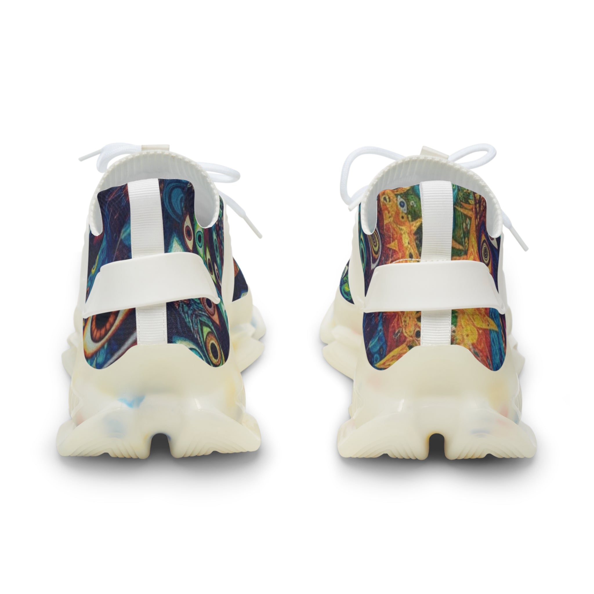 WKE WRLD Vibrant Art-Inspired Mesh Sneakers for Men, Casual Footwear, Unique Design Sneakers, Trendy Athletic Shoes, Colorful Sport Sneakers