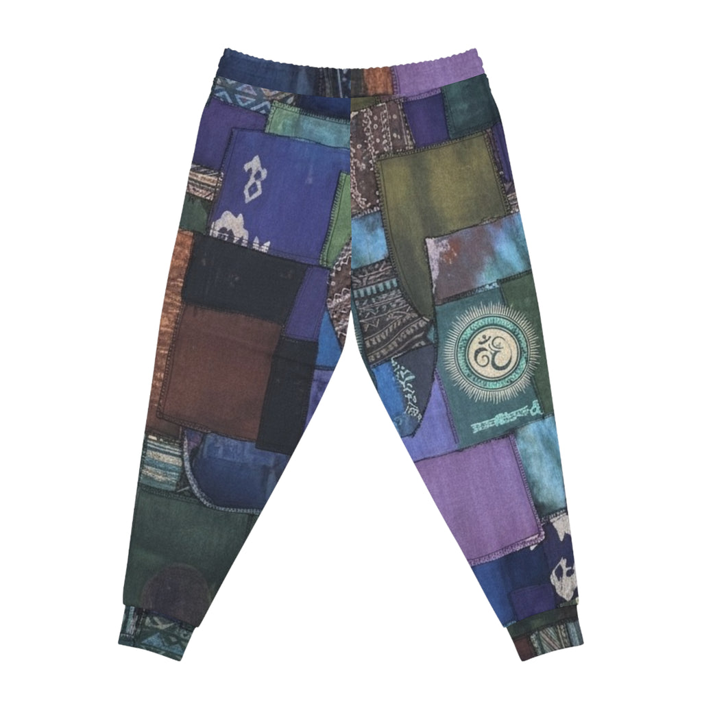 Patchwork Athletic Joggers — Boho Colorblock AOP Sweatpants