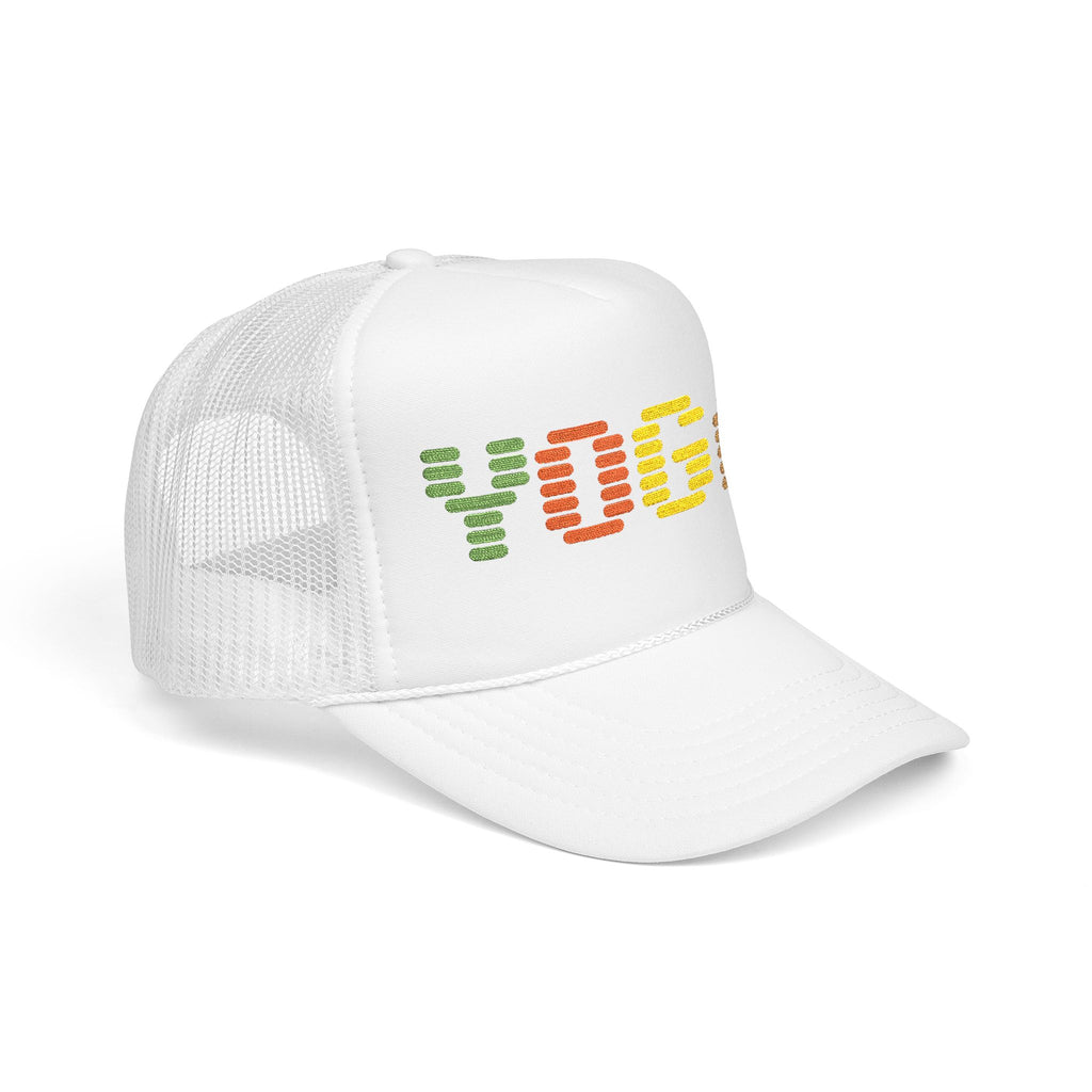 Yoga Foam Trucker Hat - Embroidered Red Cap for Yoga Enthusiasts