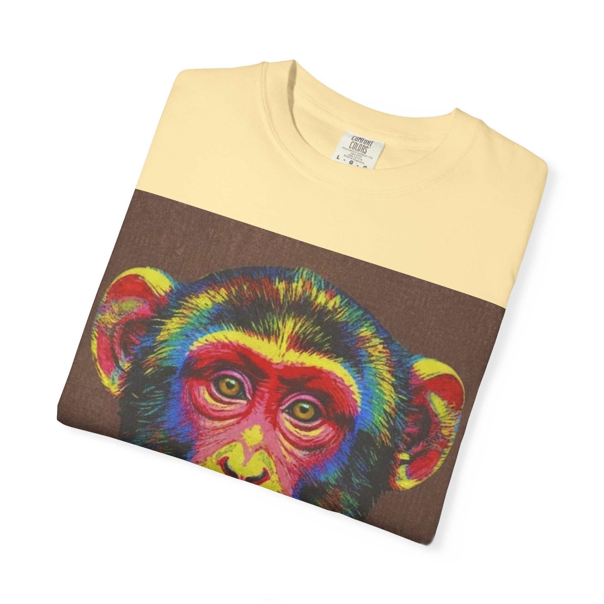 Wild Life Chimp Portrait T-Shirt — Colorful Retro Primate Graphic Tee