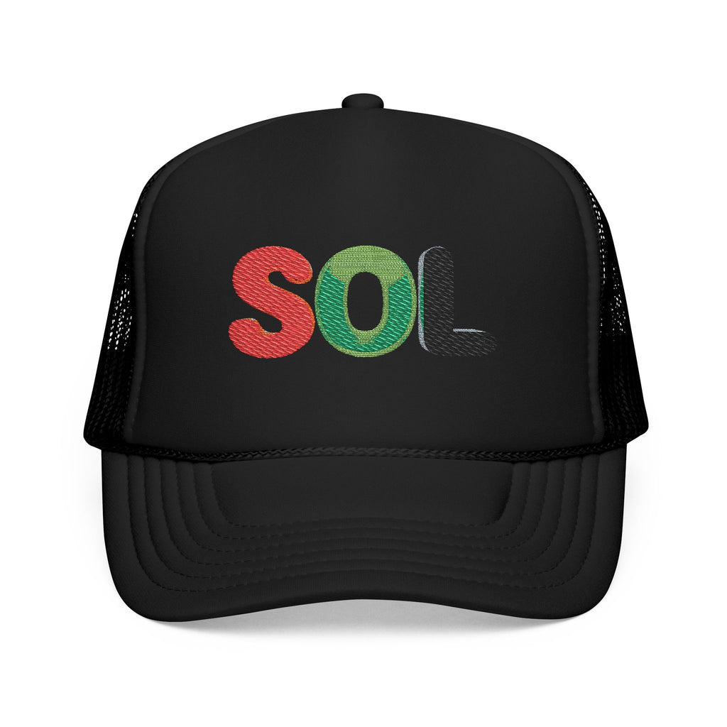 Red green and black Embroidered Trucker Hat - SOL Design