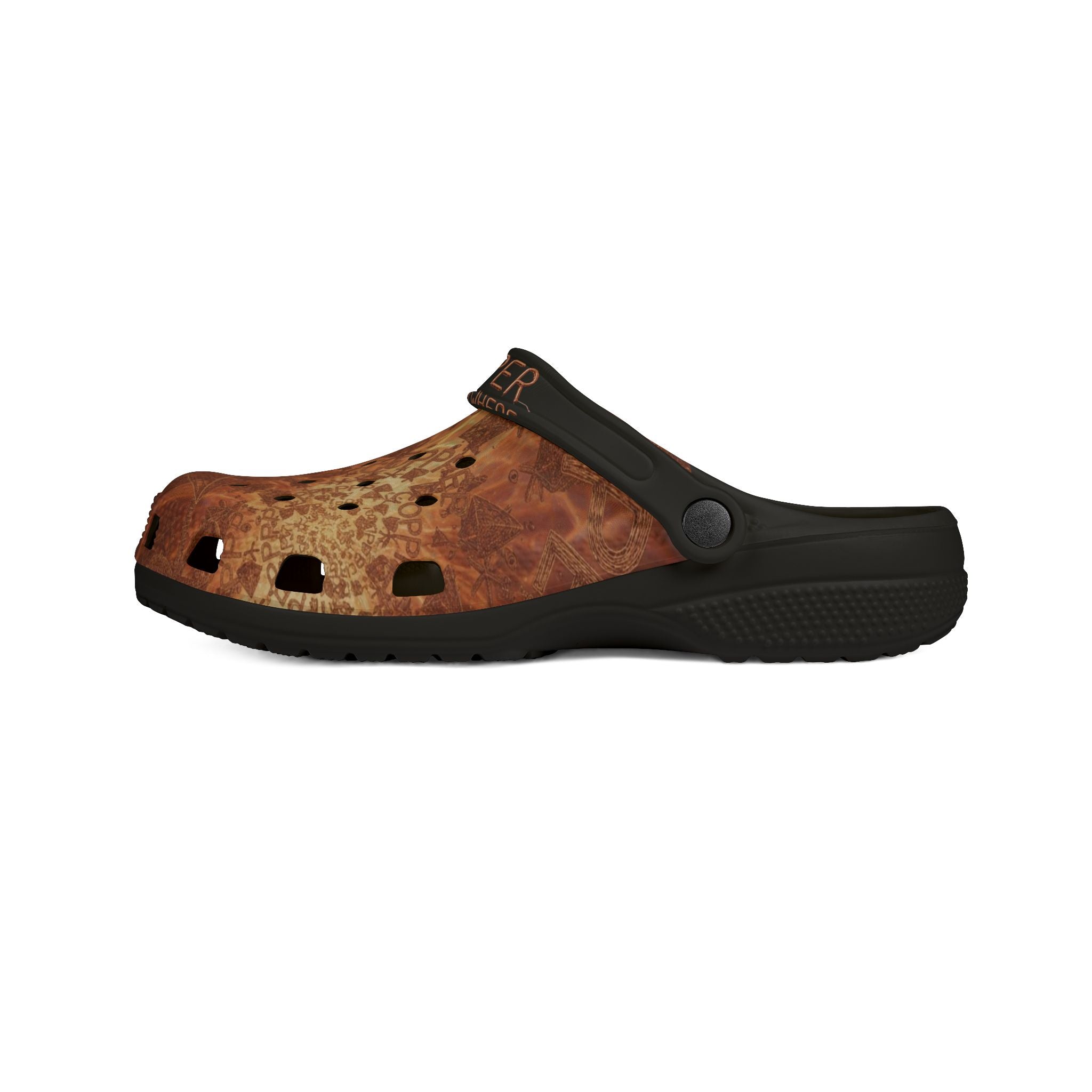 WKE WRLD Copper Inspired Crocs, Printed Comfort Shoes, Summer Footwear, Lounge Clogs, Gift for Her, Outdoor Footwear