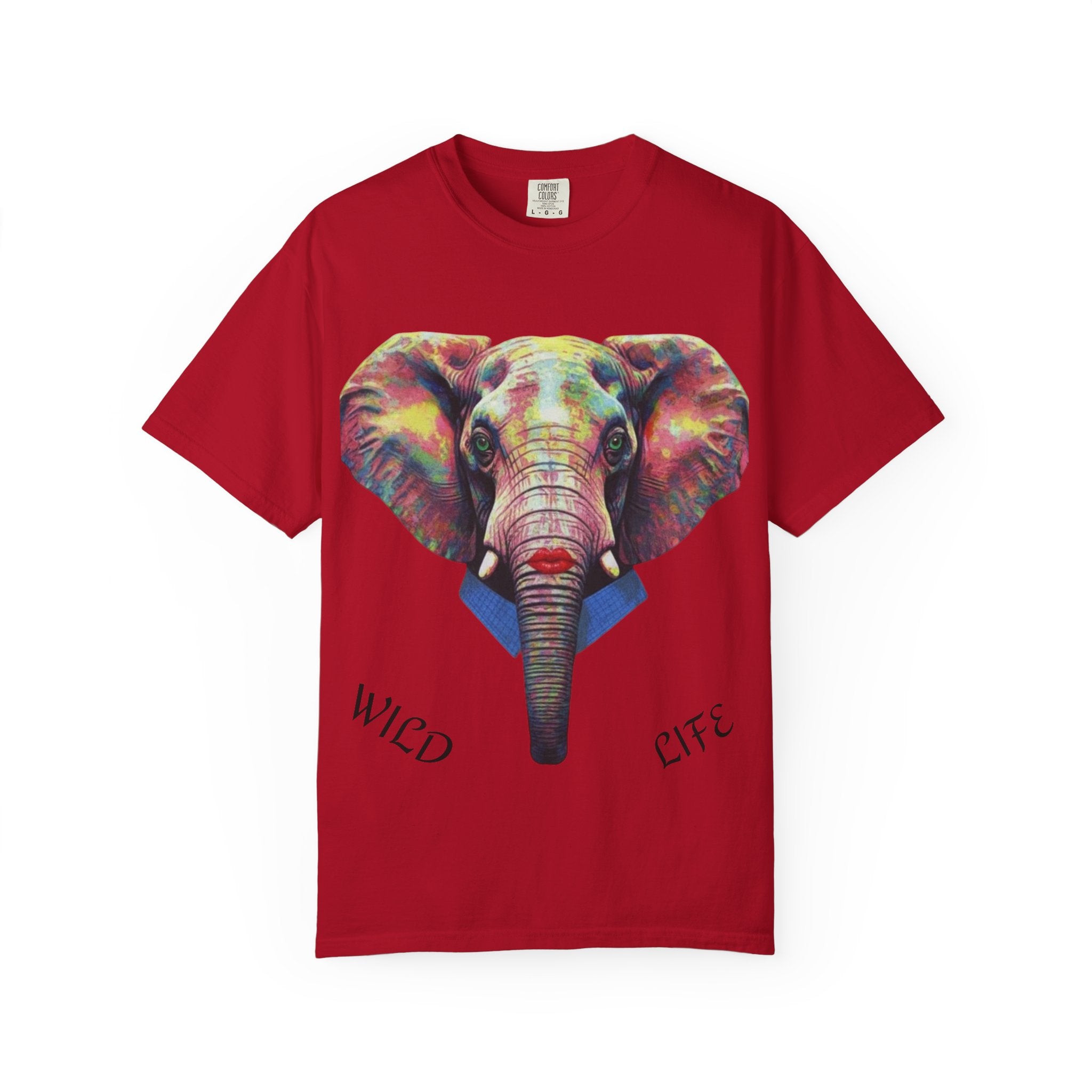 Wild Life Elephant Portrait T-Shirt — Colorful Retro Primate Graphic Tee