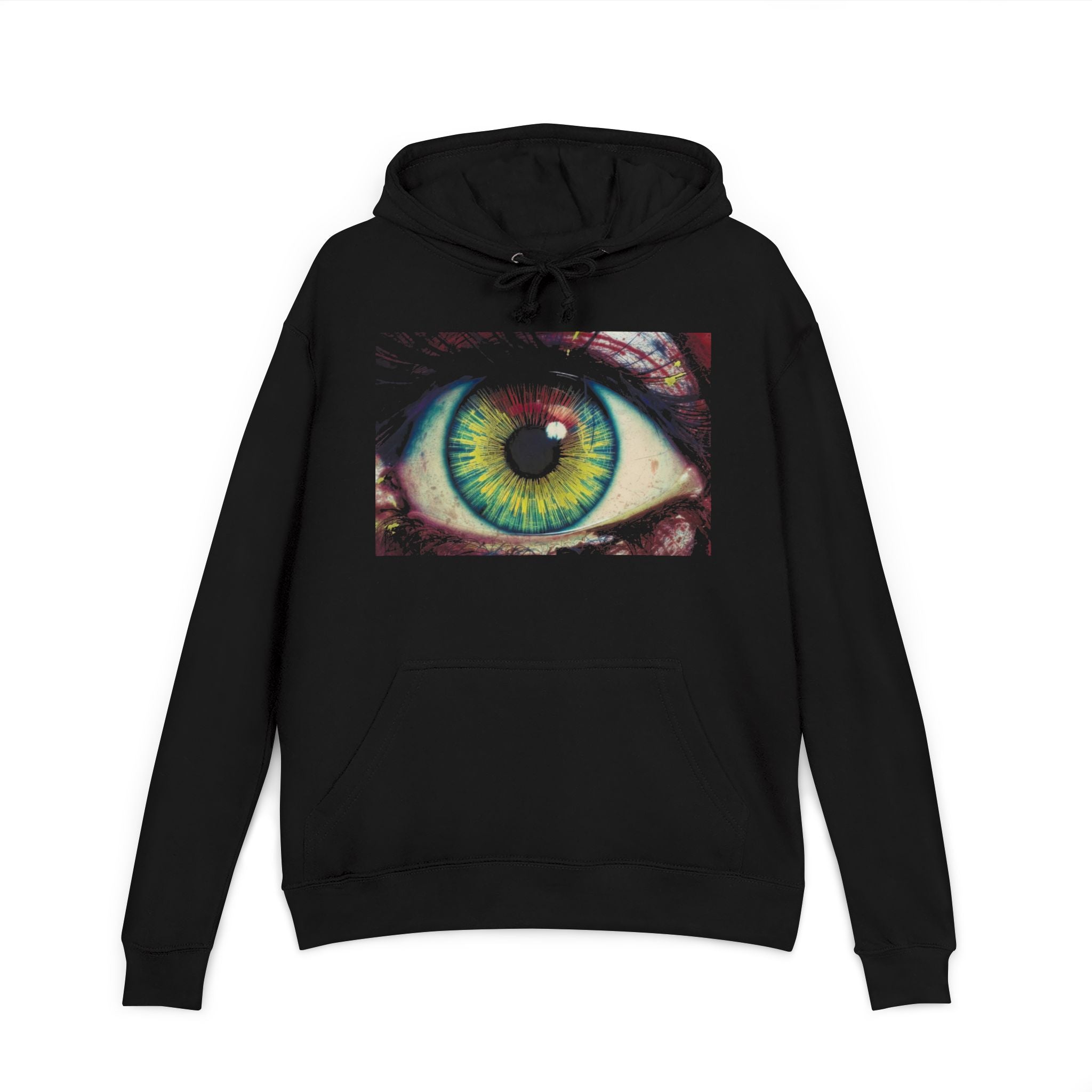 WKE WRLD Visionary Eye Art Hoodie | Unisex Pullover, Gift for Creatives, Unique Streetwear, Festival Outfit, Cozy Apparel