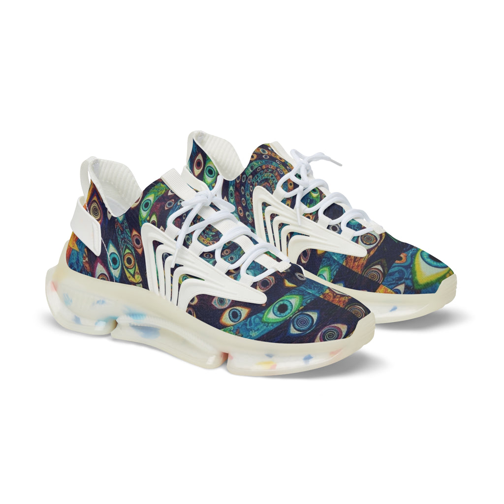 WKE WRLD Vibrant Art-Inspired Mesh Sneakers for Men, Casual Footwear, Unique Design Sneakers, Trendy Athletic Shoes, Colorful Sport Sneakers