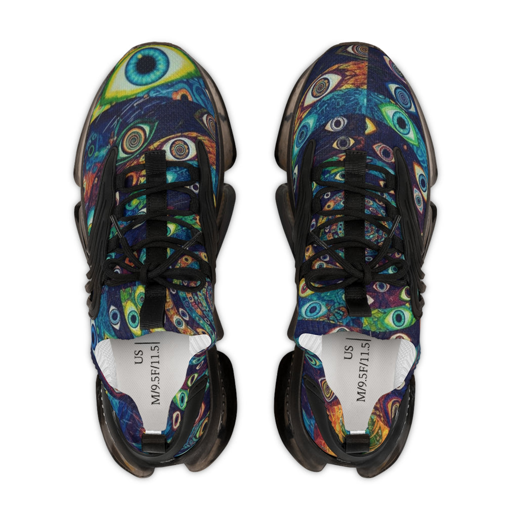 WKE WRLD Vibrant Art-Inspired Mesh Sneakers for Men, Casual Footwear, Unique Design Sneakers, Trendy Athletic Shoes, Colorful Sport Sneakers