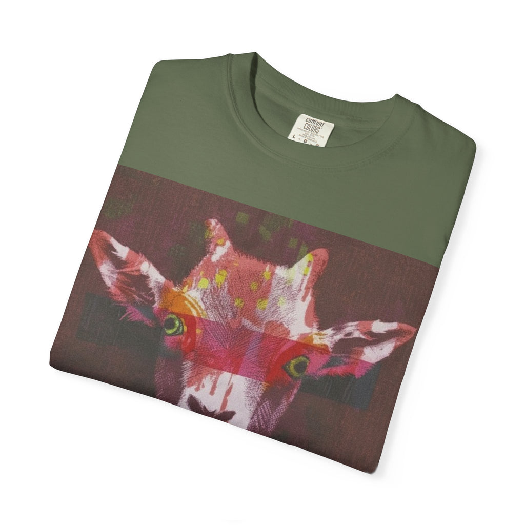 Wild Life Goat Portrait T-Shirt — Colorful Retro Primate Graphic Tee