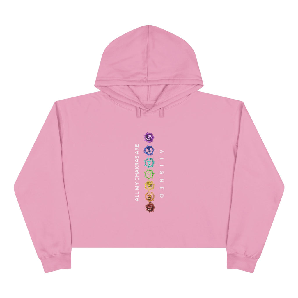Chakra Alignment Crop Hoodie - Spiritual Gift for Yoga Lovers, Meditation, Affirmation Apparel, Cozy Layer for Self-Care