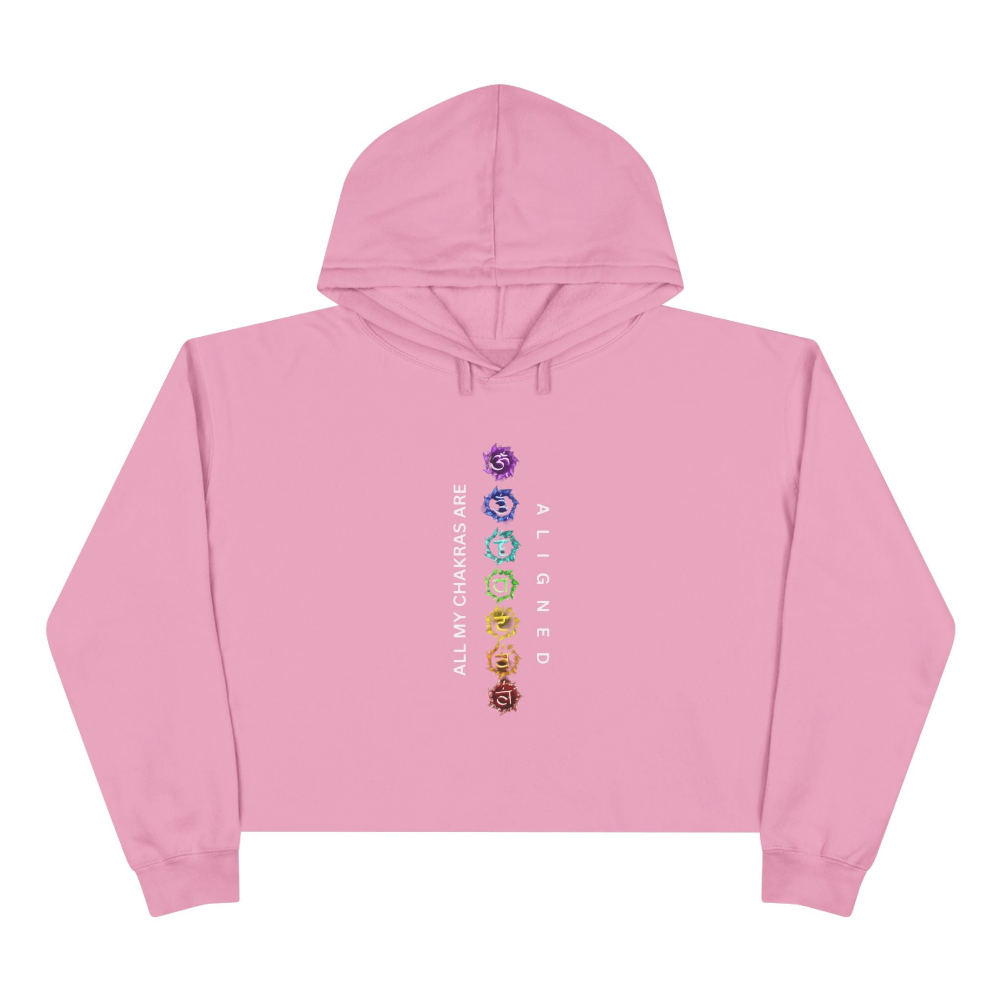 Chakra Alignment Crop Hoodie - Spiritual Gift for Yoga Lovers, Meditation, Affirmation Apparel, Cozy Layer for Self-Care