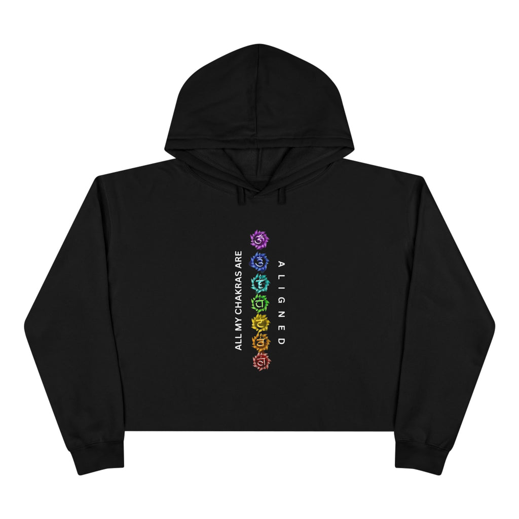 Chakra Alignment Crop Hoodie - Spiritual Gift for Yoga Lovers, Meditation, Affirmation Apparel, Cozy Layer for Self-Care