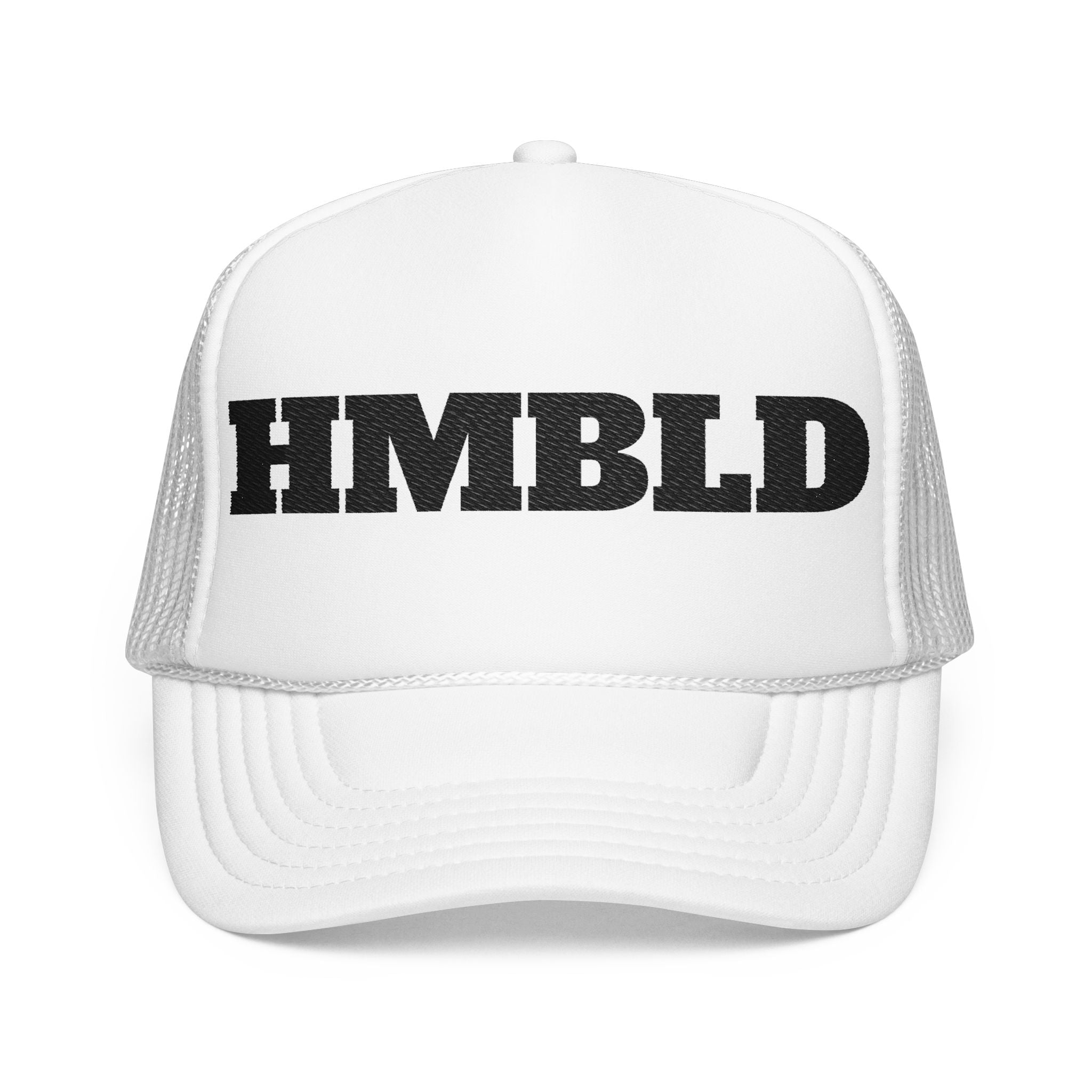 Red Foam Trucker Hat with 'HMBDLD' Embroidery