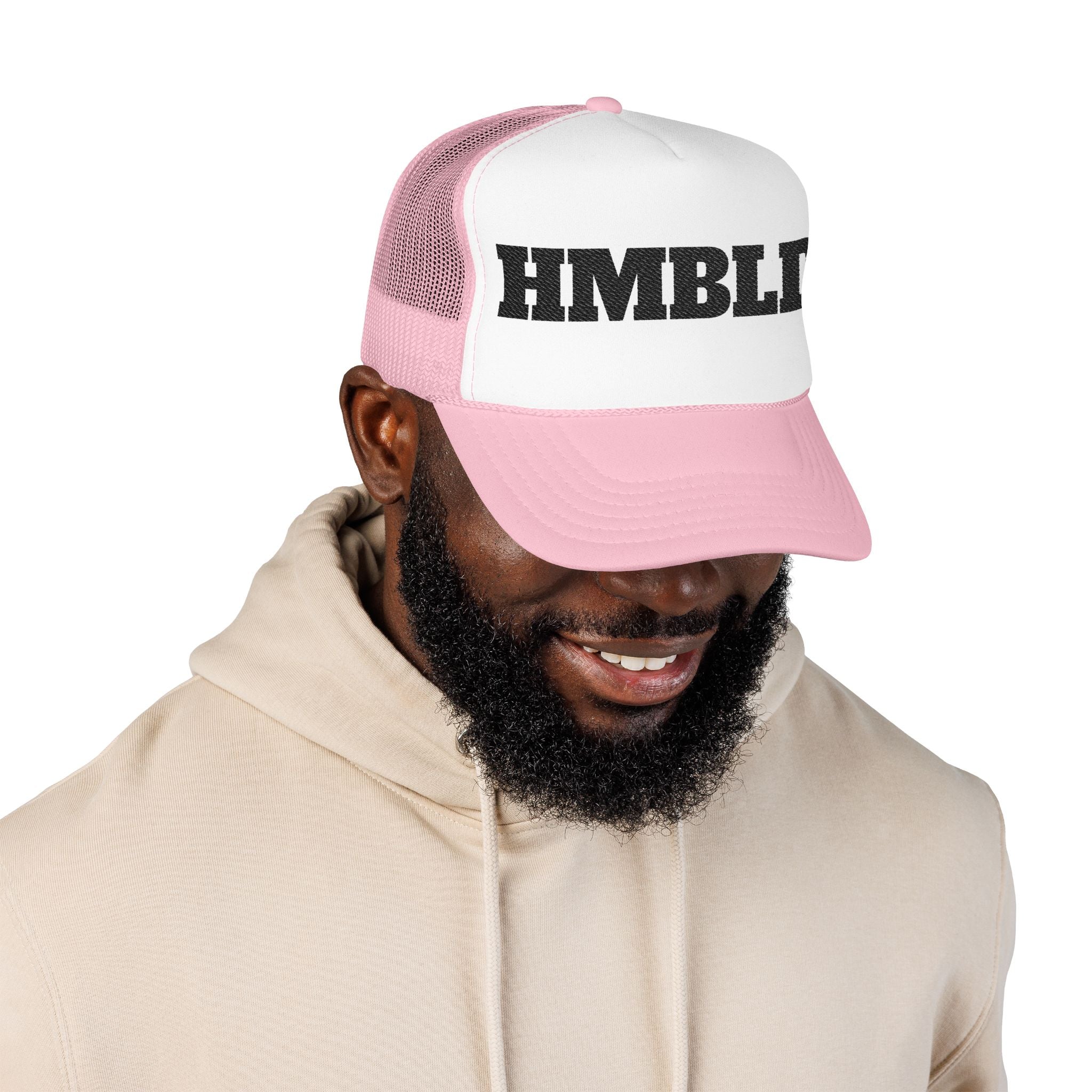 Red Foam Trucker Hat with 'HMBDLD' Embroidery