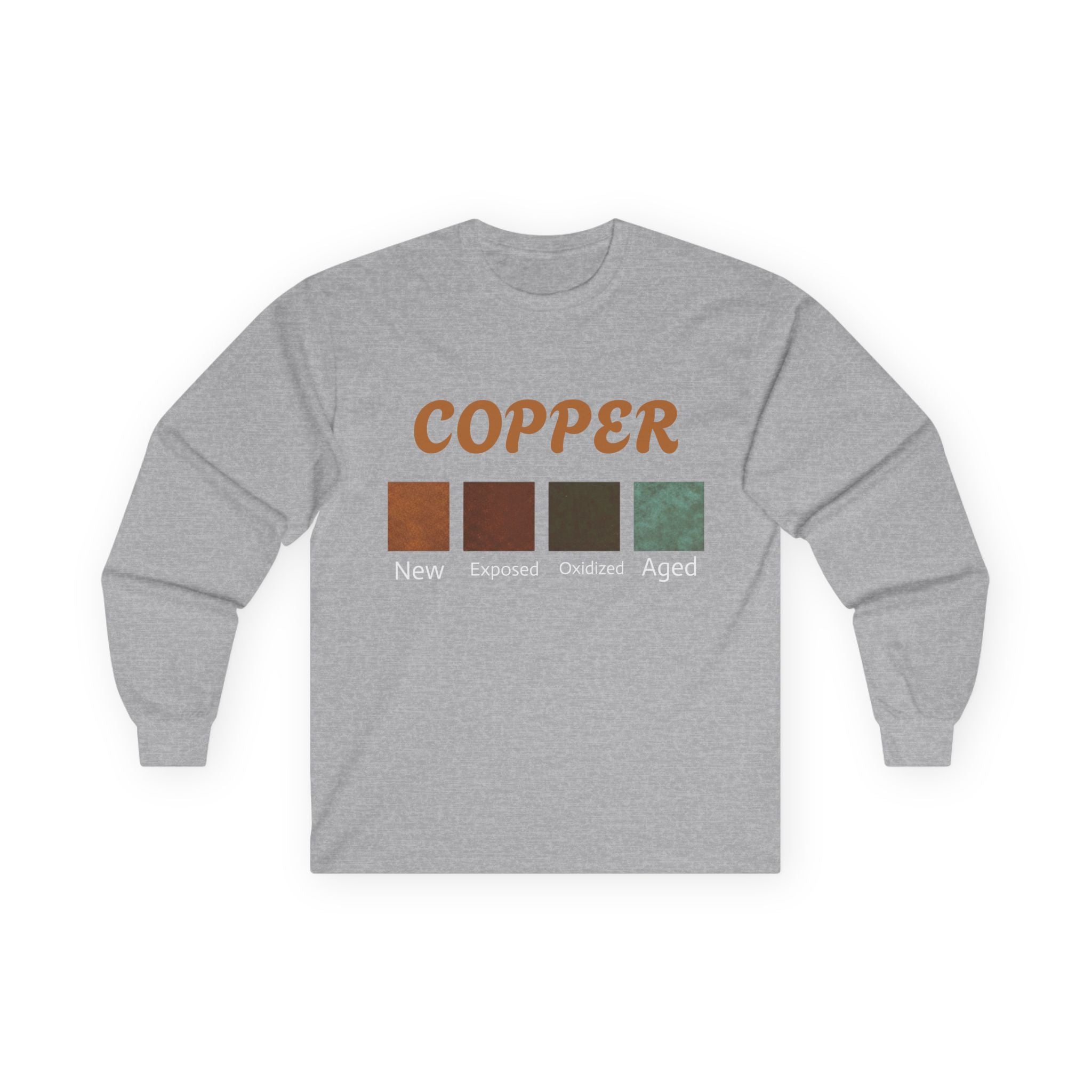 WKE WRLD Copper Color Palette Long Sleeve Tee, Unisex Cotton Tee, Gifts for Art Lovers, Casual Style, Fall Fashion, Unique Graphic Tee