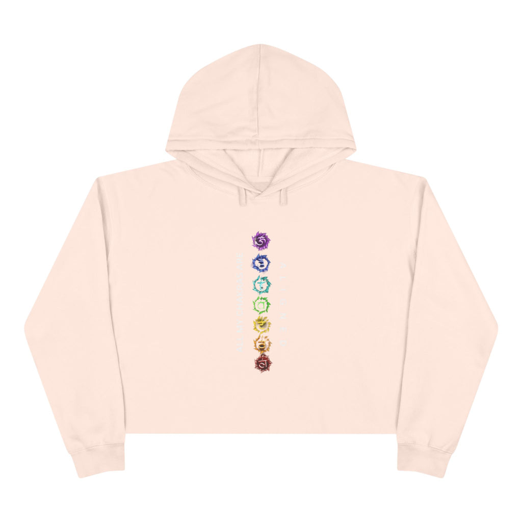 Chakra Alignment Crop Hoodie - Spiritual Gift for Yoga Lovers, Meditation, Affirmation Apparel, Cozy Layer for Self-Care
