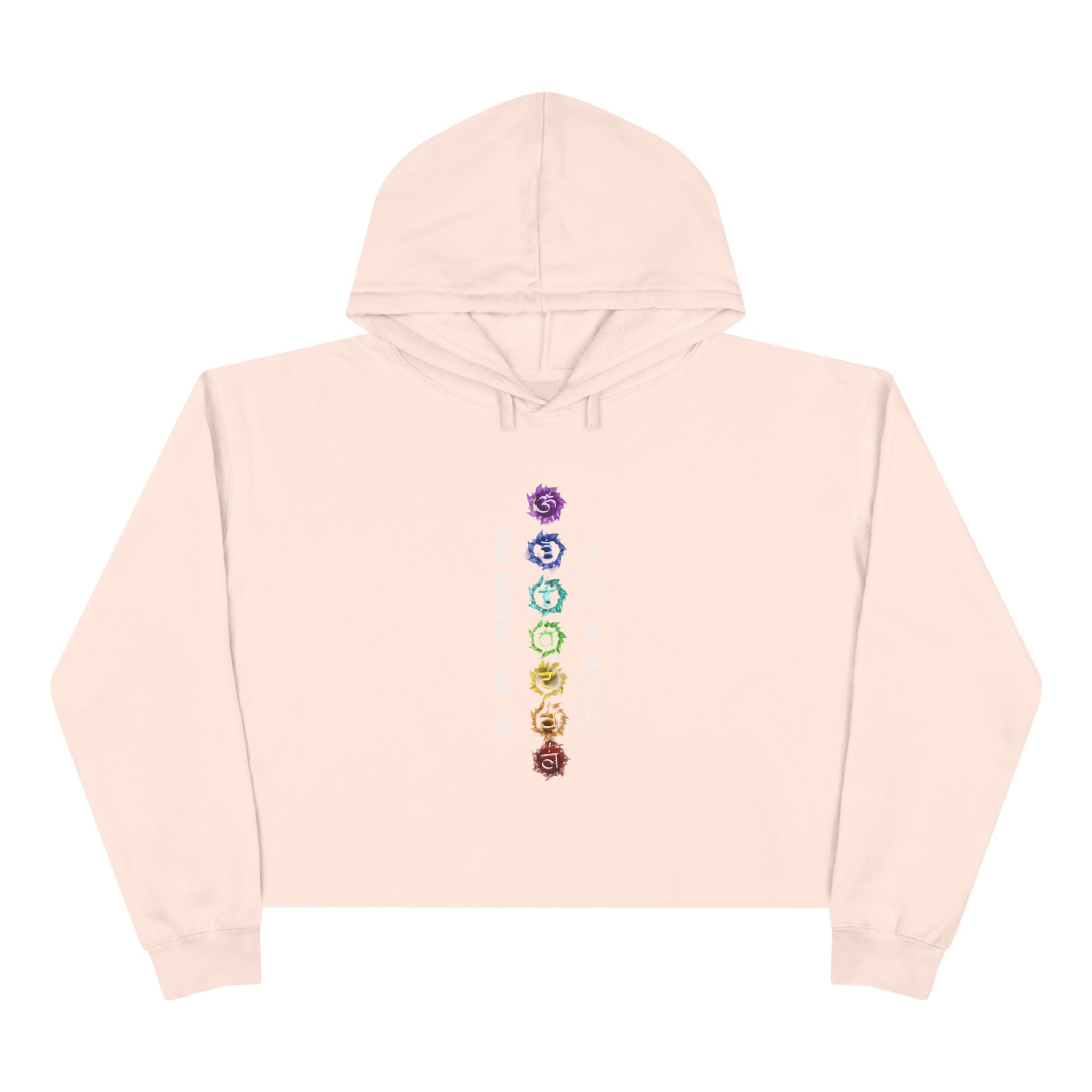Chakra Alignment Crop Hoodie - Spiritual Gift for Yoga Lovers, Meditation, Affirmation Apparel, Cozy Layer for Self-Care