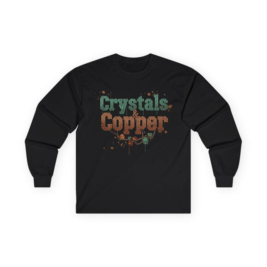 WKE WRLD Crystal & Copper Long Sleeve Tee - Boho Fashion, Festival Outfit, Unique Gift, Unisex Apparel, Statement Shirt
