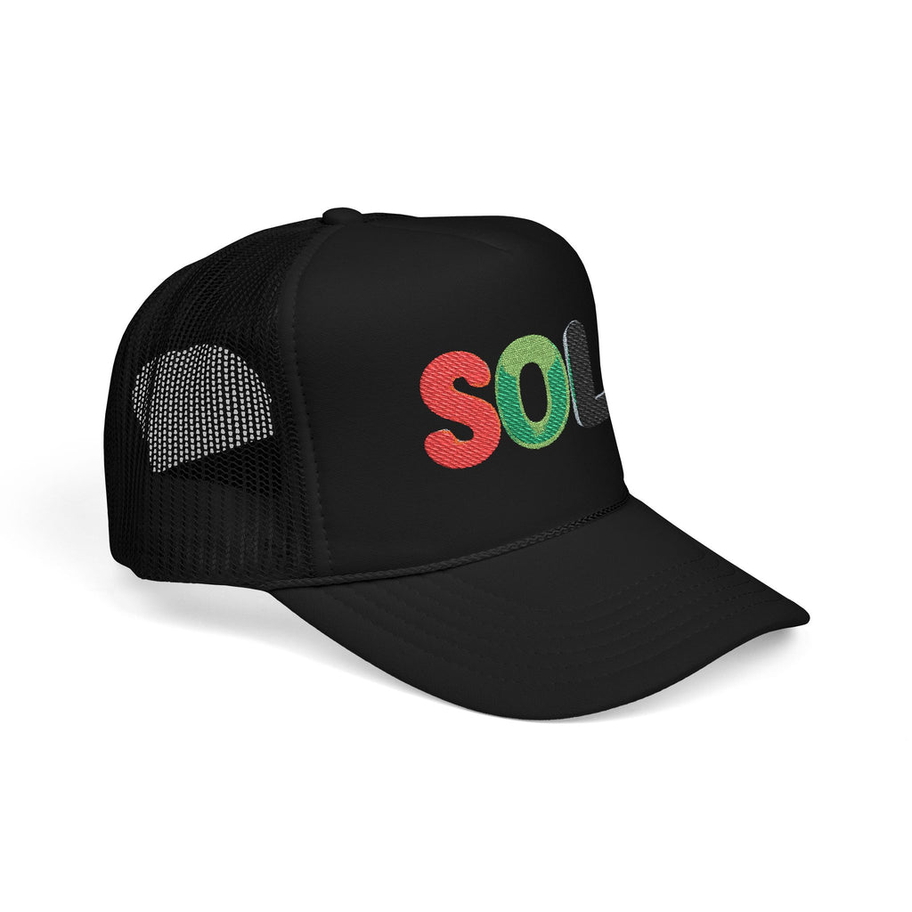 Red green and black Embroidered Trucker Hat - SOL Design