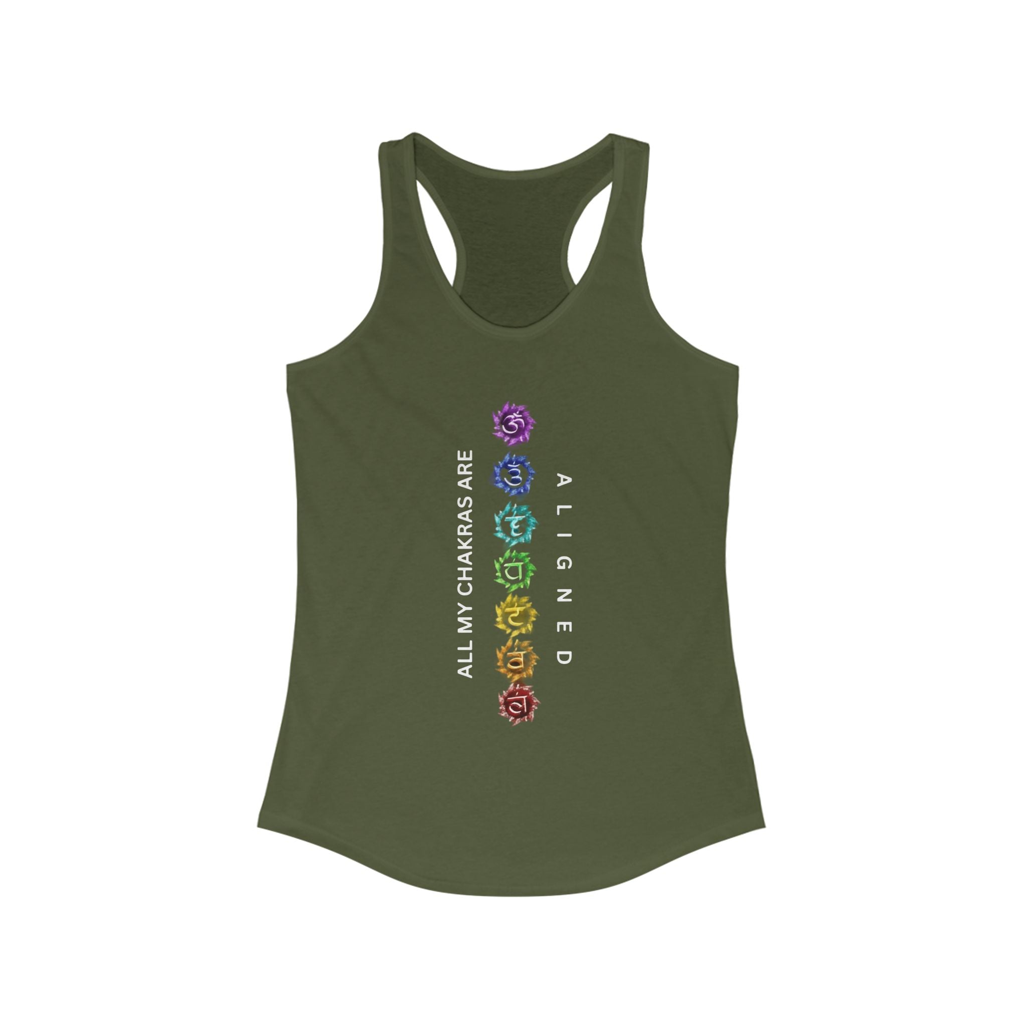 WKE WRLD Women's chakras aligned Racerback Tank